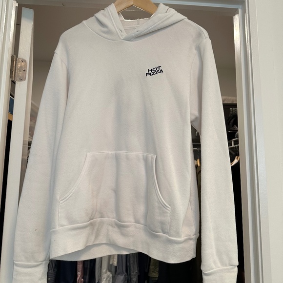 White "HOT PIZZA" Hoodie - Picture 2 of 3